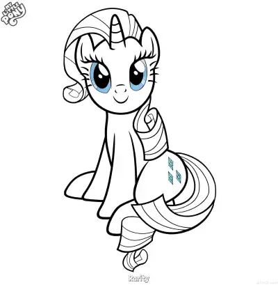 Free printable Rarity 18 Coloring Page - Free Printable My Little Pony Unicorn PDFS Coloring Sheets coloring page