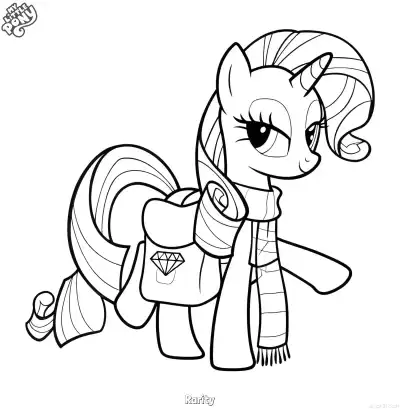 Free printable Rarity 7 Coloring Page - Free Printable My Little Pony Unicorn PDFS Coloring Sheets coloring page
