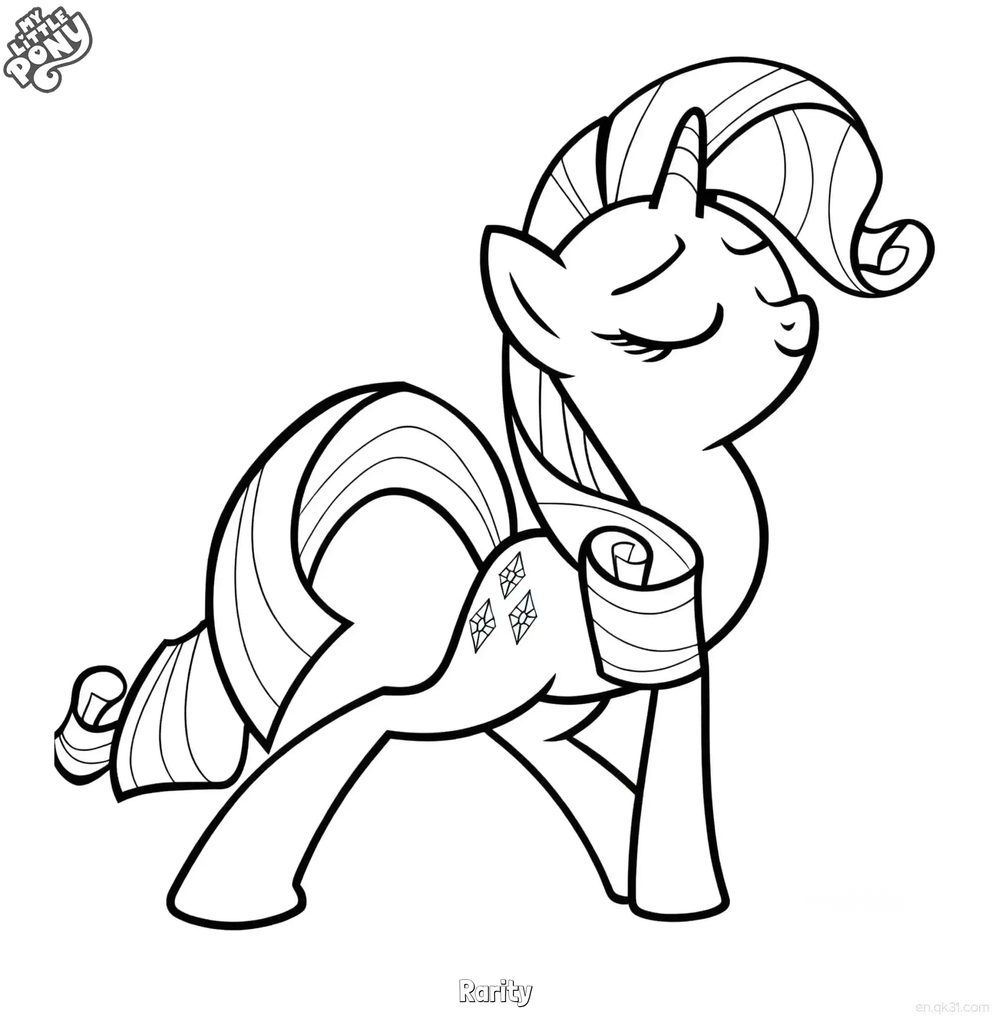 Rarity 8 Coloring Page - Free Printable My Little Pony Unicorn PDF Coloring Sheets – Free Printable Coloring Page for Kids and Adults