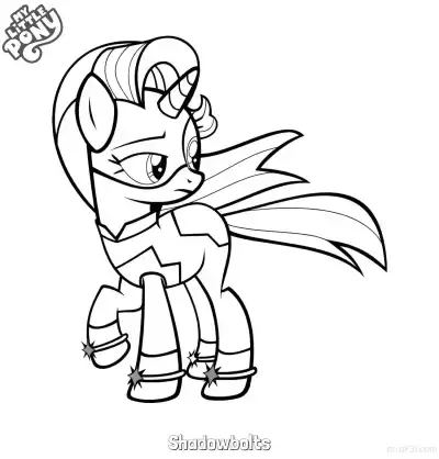Free printable Shadowbolts 4 Coloring Page - Free Printable My Little Pony Unicorn PDFS Coloring Sheets coloring page