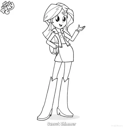 Free printable Sunset Shimmer  Coloring Page - Free Printable My Little Pony Unicorn PDFS Coloring Sheets coloring page