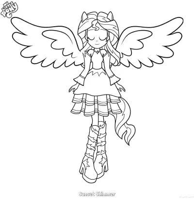 Free printable Sunset Shimmer 1 Coloring Page - Free Printable My Little Pony Unicorn PDFS Coloring Sheets coloring page