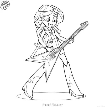 Free printable Sunset Shimmer 12 Coloring Page - Free Printable My Little Pony Unicorn PDFS Coloring Sheets coloring page