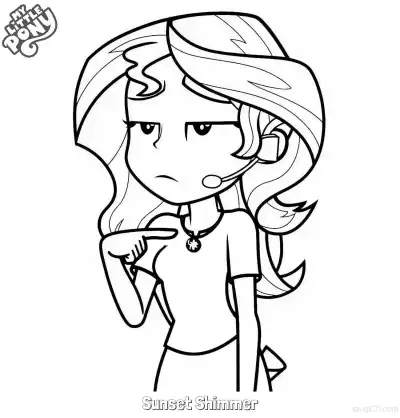 Free printable Sunset Shimmer 14 Coloring Page - Free Printable My Little Pony Unicorn PDFS Coloring Sheets coloring page