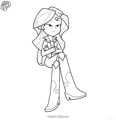 Free printable Sunset Shimmer 15 Coloring Page - Free Printable My Little Pony Unicorn PDFS Coloring Sheets coloring page