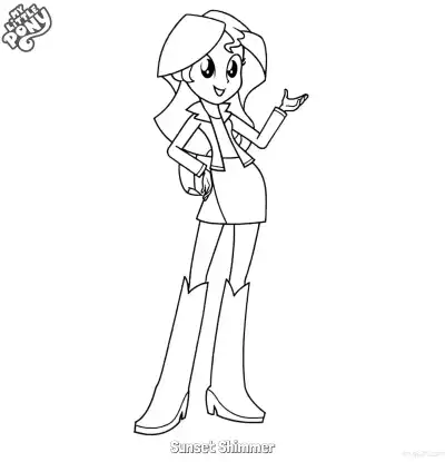 Free printable Sunset Shimmer 17 Coloring Page - Free Printable My Little Pony Unicorn PDFS Coloring Sheets coloring page