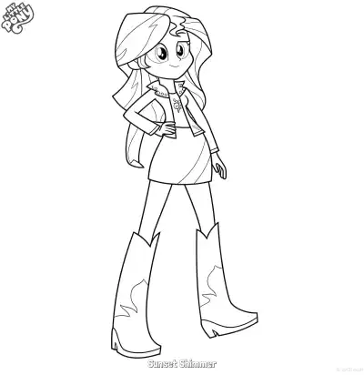 Free printable Sunset Shimmer 18 Coloring Page - Free Printable My Little Pony Unicorn PDFS Coloring Sheets coloring page