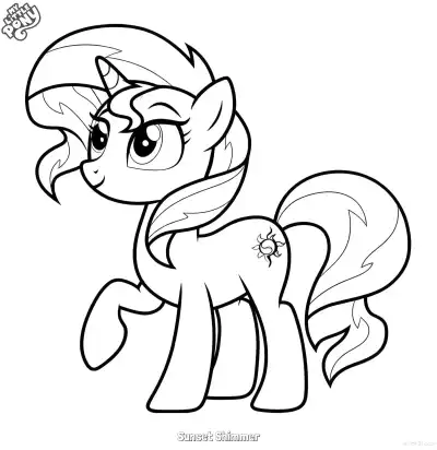 Free printable Sunset Shimmer 19 Coloring Page - Free Printable My Little Pony Unicorn PDFS Coloring Sheets coloring page