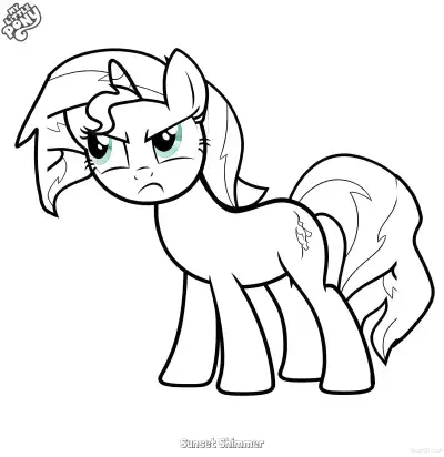 Free printable Sunset Shimmer 2 Coloring Page - Free Printable My Little Pony Unicorn PDFS Coloring Sheets coloring page