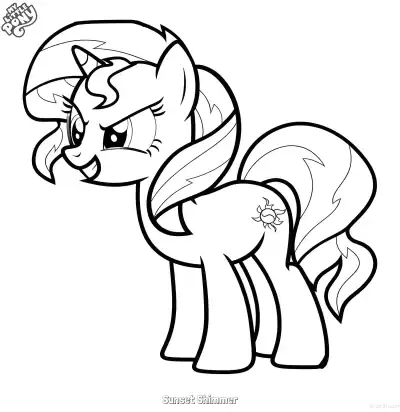 Free printable Sunset Shimmer 3 Coloring Page - Free Printable My Little Pony Unicorn PDFS Coloring Sheets coloring page