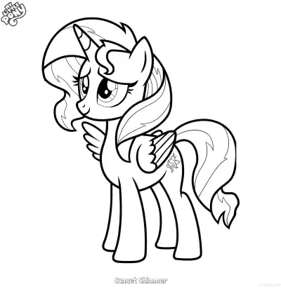 Free printable Sunset Shimmer 4 Coloring Page - Free Printable My Little Pony Unicorn PDFS Coloring Sheets coloring page