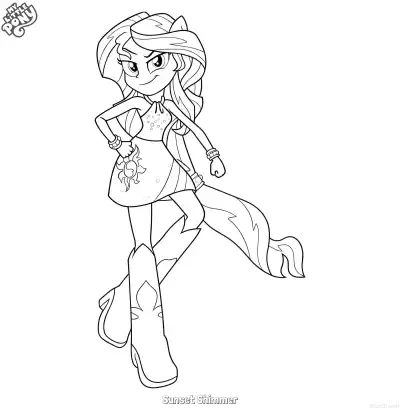 Free printable Sunset Shimmer 5 Coloring Page - Free Printable My Little Pony Unicorn PDFS Coloring Sheets coloring page