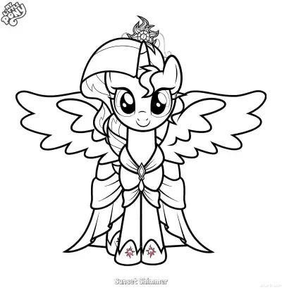 Free printable Sunset Shimmer 6 Coloring Page - Free Printable My Little Pony Unicorn PDFS Coloring Sheets coloring page