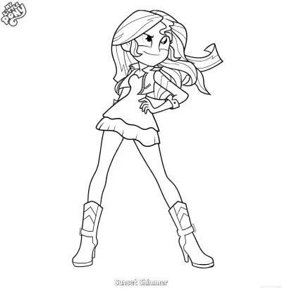 Free printable Sunset Shimmer 7 Coloring Page - Free Printable My Little Pony Unicorn PDFS Coloring Sheets coloring page