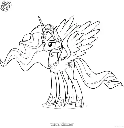 Free printable Sunset Shimmer 9 Coloring Page - Free Printable My Little Pony Unicorn PDFS Coloring Sheets coloring page