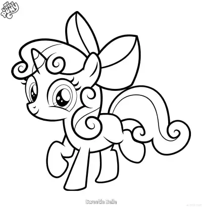 Free printable Sweetie Belle 1 Coloring Page - Free Printable My Little Pony Unicorn PDFS Coloring Sheets coloring page