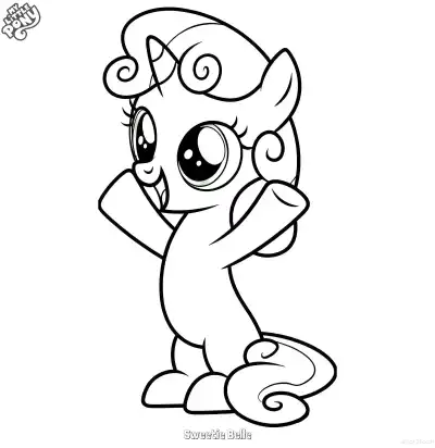 Free printable Sweetie Belle 3 Coloring Page - Free Printable My Little Pony Unicorn PDFS Coloring Sheets coloring page