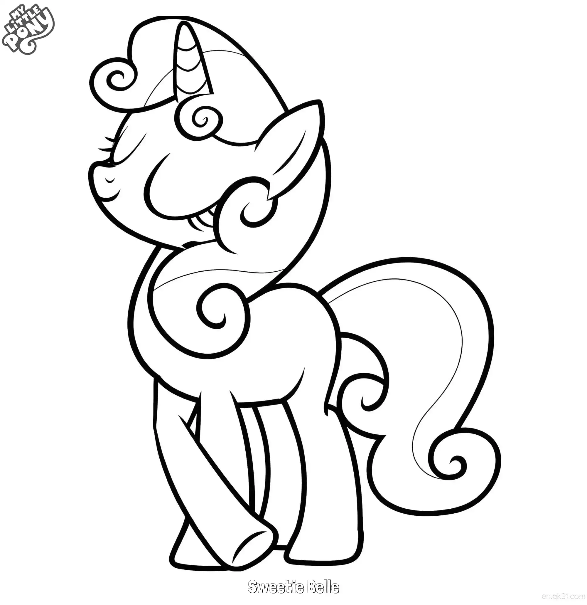 Sweetie Belle 9 Coloring Page - Free Printable My Little Pony Unicorn PDF Coloring Sheets – Free Printable Coloring Page for Kids and Adults