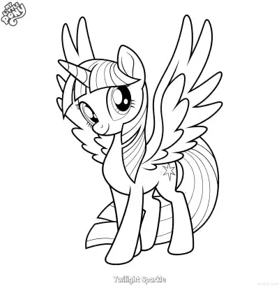 Free printable Twilight Sparkle 20 Coloring Page - Free Printable My Little Pony Unicorn PDFS Coloring Sheets coloring page