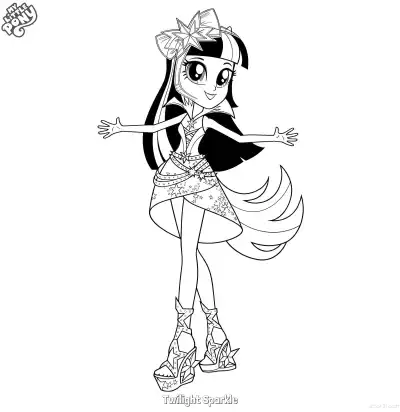 Free printable Twilight Sparkle 4 Coloring Page - Free Printable My Little Pony Unicorn PDFS Coloring Sheets coloring page