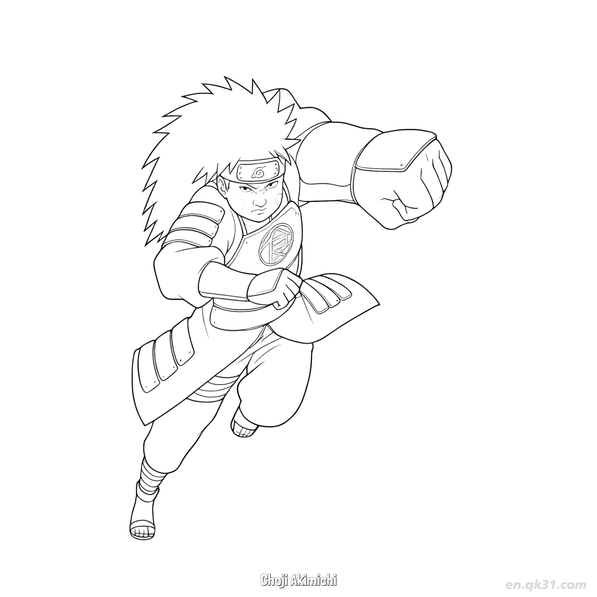 Choji Akimichi Butterfly Mode Naruto Coloring Page  – Free Printable Coloring Page for Kids and Adults