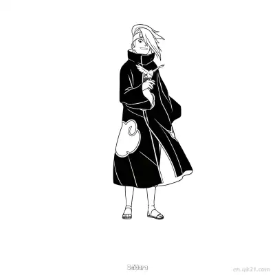 Free printable Deidara Akatsuki Artist Naruto Coloring Page  coloring page