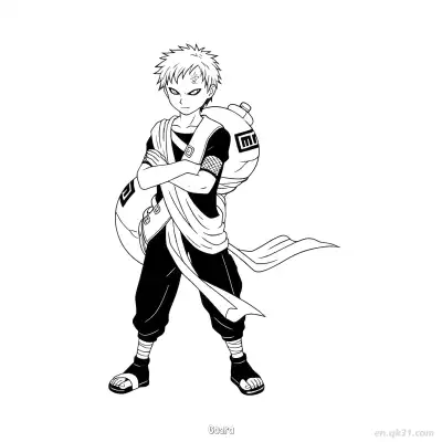Free printable Gaara Full Body Standing Naruto Coloring Page  coloring page