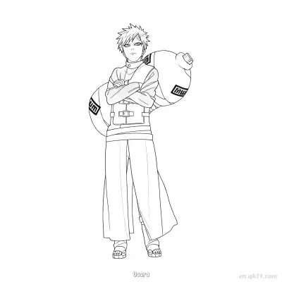 Free printable Gaara Kazekage Outfit Naruto Coloring Page  coloring page