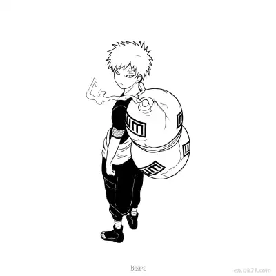Free printable Gaara Shukaku Sand Ninja Naruto Coloring Page  coloring page