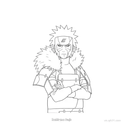 Free printable Hashirama Senju First Hokage Armor Naruto Coloring Page  coloring page