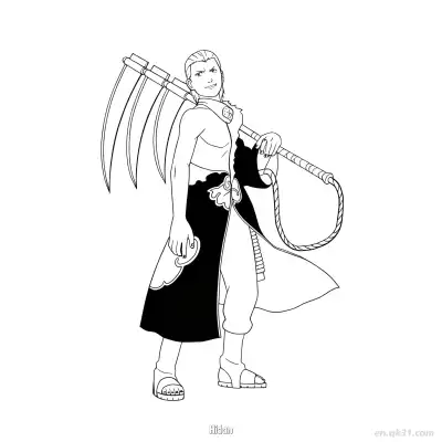 Free printable Hidan Scythe on Shoulder Naruto Coloring Page  coloring page