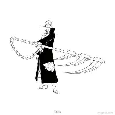Free printable Hidan Side View Akatsuki Naruto Coloring Page  coloring page