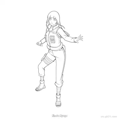 Free printable Hinata Hyuga Chunin Vest Outfit Naruto Coloring Page  coloring page