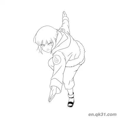 Free printable Hinata Hyuga Winter Outfit Diving Battle Naruto Coloring Page coloring page