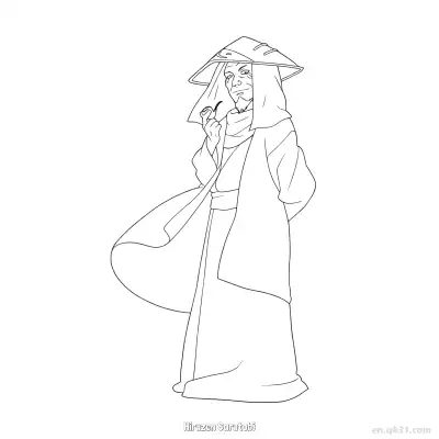 Free printable Hiruzen Sarutobi Third Hokage Hat Naruto Coloring Page  coloring page