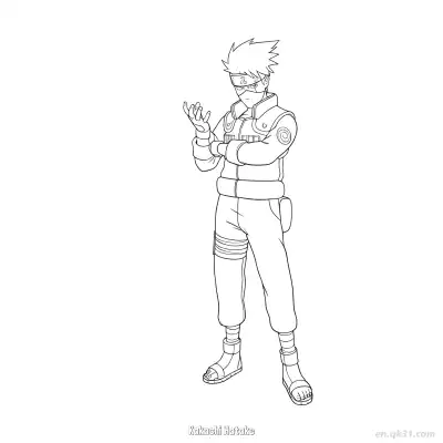 Free printable Kakashi Hatake Chakra Ready Stance Naruto Coloring Page  coloring page