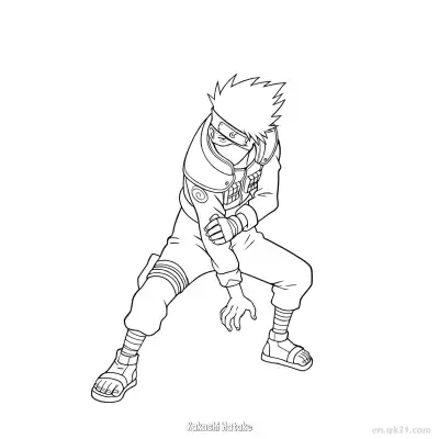 Free printable Kakashi Hatake Chidori Stance Naruto Coloring Page  coloring page