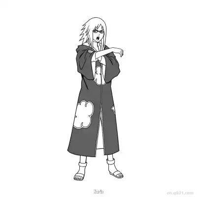 Free printable Karin Akatsuki Robe Angry Pose Naruto Coloring Page  coloring page