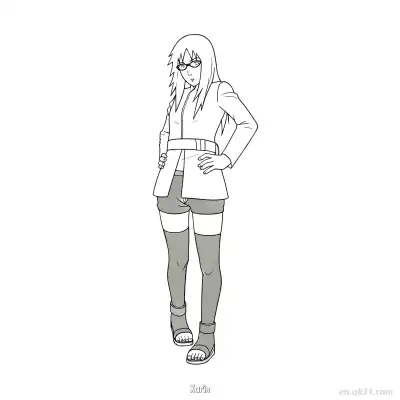 Free printable Karin Hands on Hips Full Body Naruto Coloring Page  coloring page