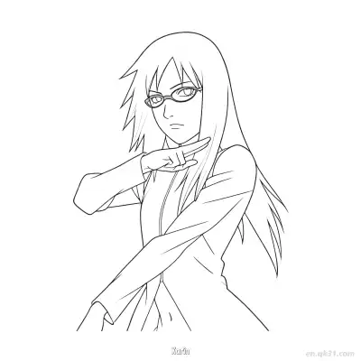 Free printable Karin Uzumaki Hand Sign Naruto Coloring Page  coloring page