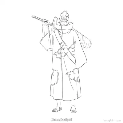 Free printable Kisame Hoshigaki Samehada Sword Naruto Coloring Page  coloring page