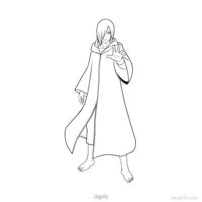 Free printable Nagato Akatsuki Robe Full Body Naruto Coloring Page  coloring page