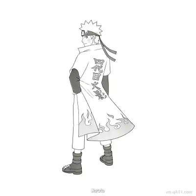 Free printable Naruto Uzumaki Classic Genin Stance Naruto Coloring Page  coloring page