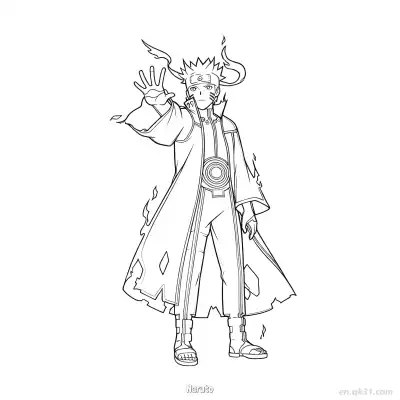 Free printable Naruto Uzumaki Crouching Stance Naruto Coloring Page  coloring page