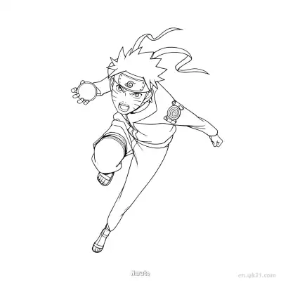 Free printable Naruto Uzumaki Genin Outfit Classic Naruto Coloring Page  coloring page
