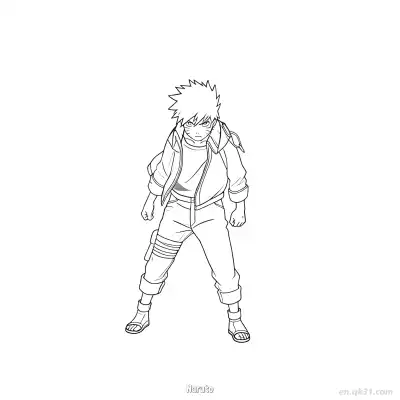 Free printable Naruto Uzumaki Hands Behind Back Naruto Coloring Page  coloring page