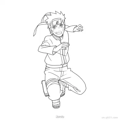 Free printable Naruto Uzumaki Hands on Hips Naruto Coloring Page  coloring page