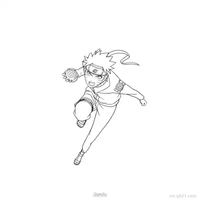 Free printable Naruto Uzumaki Rasengan Rush Naruto Coloring Page  coloring page