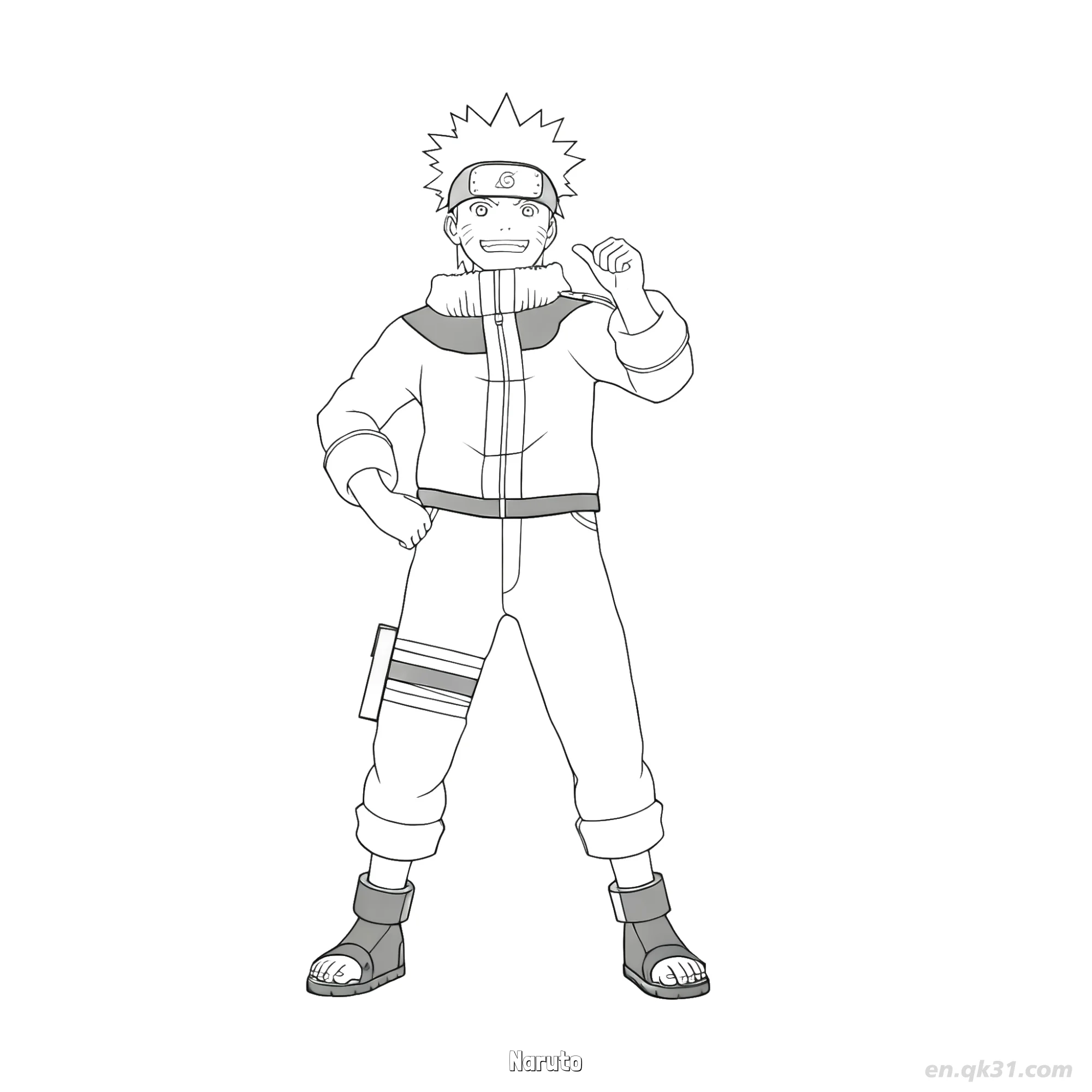 Naruto Uzumaki Running Dynamic Pose Naruto Coloring Page  – Free Printable Coloring Page for Kids and Adults