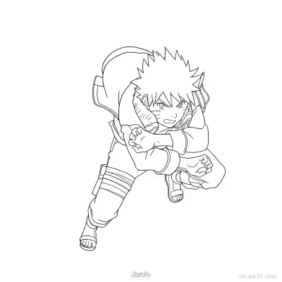 Free printable Naruto Uzumaki Running Forward Dynamic Naruto Coloring Page  coloring page